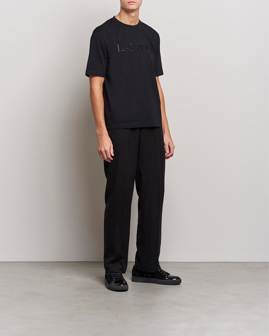 Herr | T-Shirts | Lanvin | Embroidered Tonal Logo T-Shirt Black