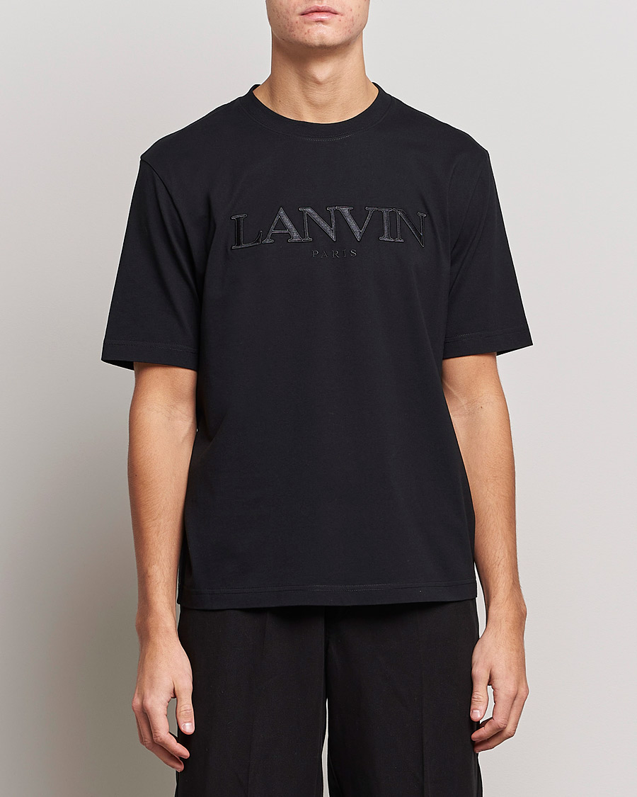 Herr | Lanvin | Lanvin | Embroidered Tonal Logo T-Shirt Black
