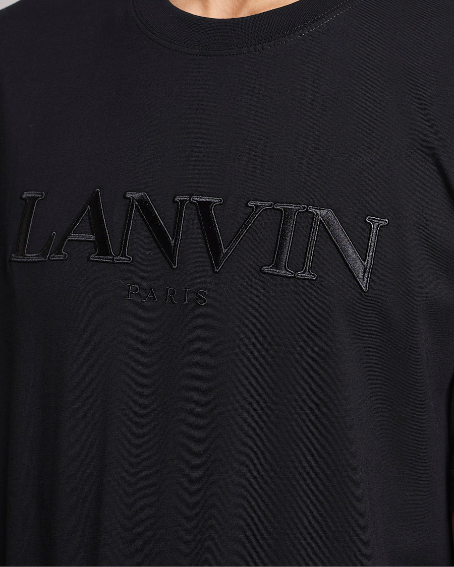 Herr | T-Shirts | Lanvin | Embroidered Tonal Logo T-Shirt Black