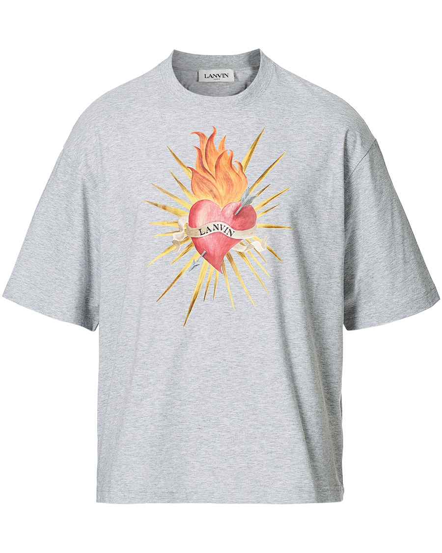 Herr | T-Shirts | Lanvin | Oversize Printed T-Shirt Light Grey