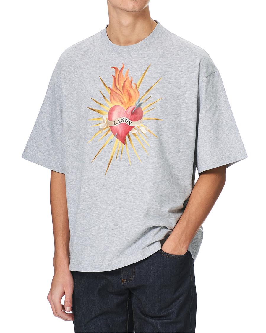 Herr | T-Shirts | Lanvin | Oversize Printed T-Shirt Light Grey