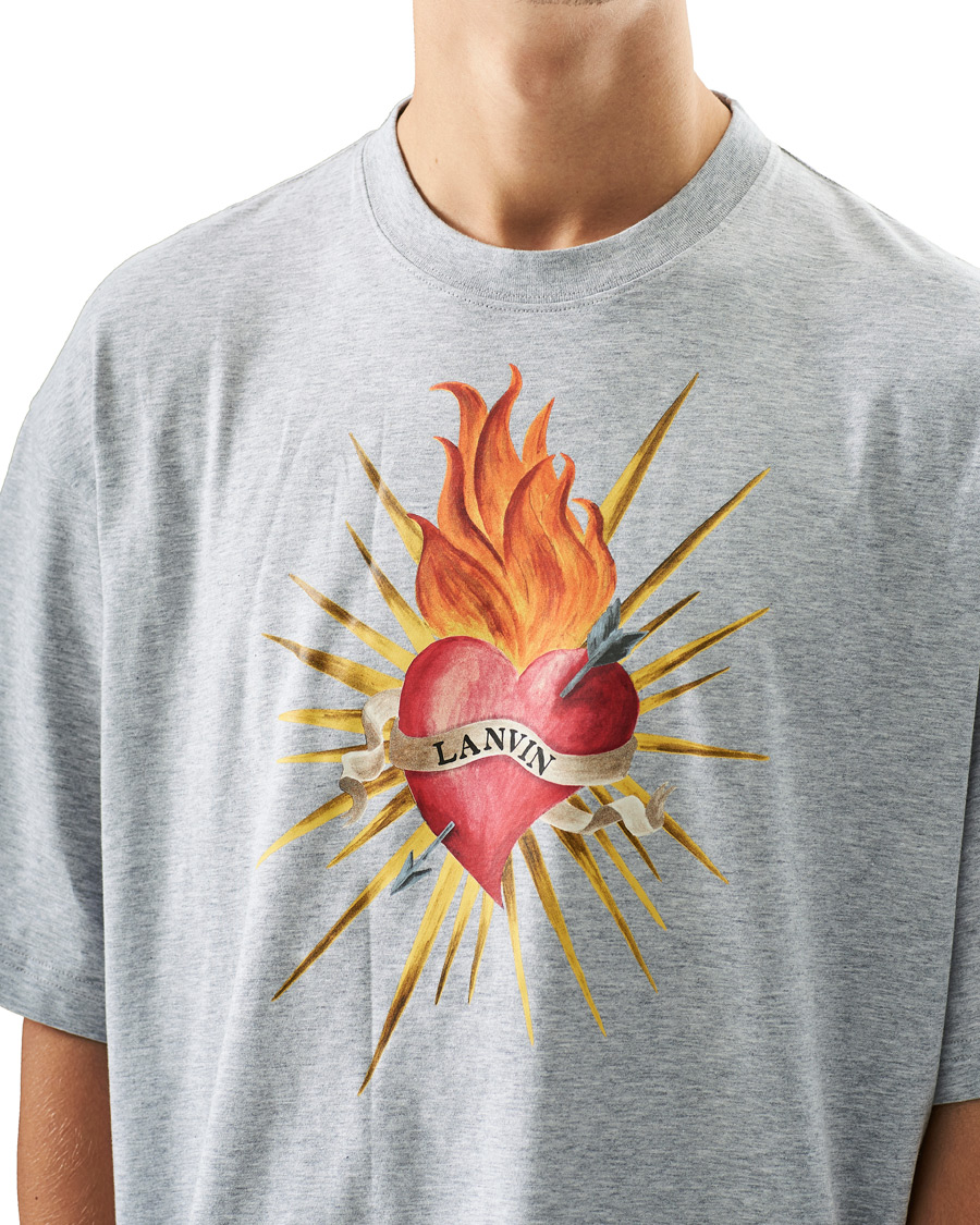 Herr | T-Shirts | Lanvin | Oversize Printed T-Shirt Light Grey