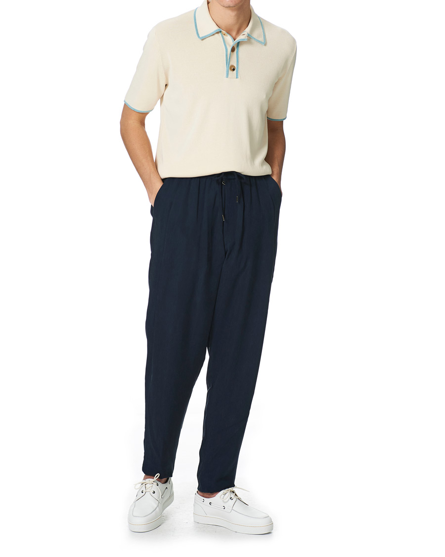 Herr | Pikéer | Lanvin | Knitted Short Sleeve Polo Ecru