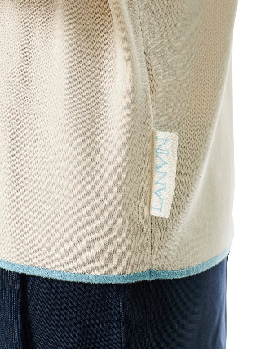 Herr | Pikéer | Lanvin | Knitted Short Sleeve Polo Ecru