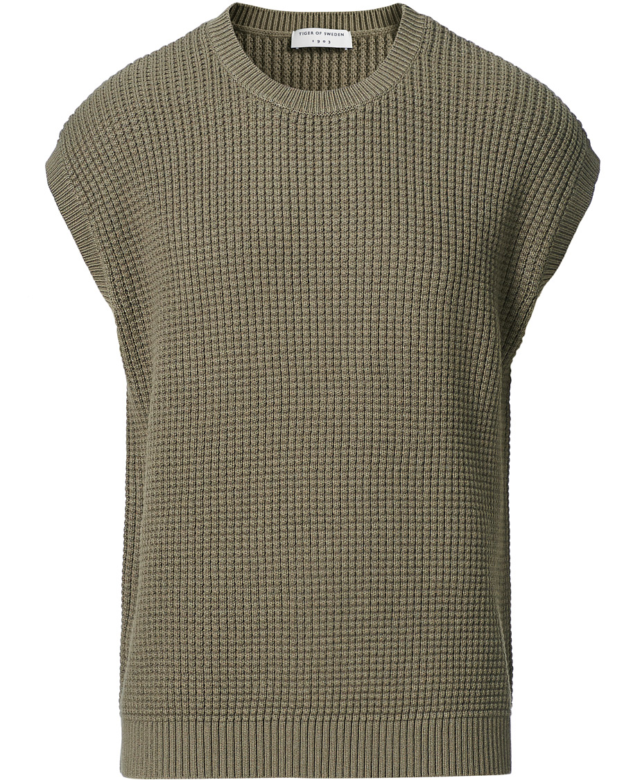 Herr | Tröjor | Tiger of Sweden | Clemente Knitted Vest Light Khaki
