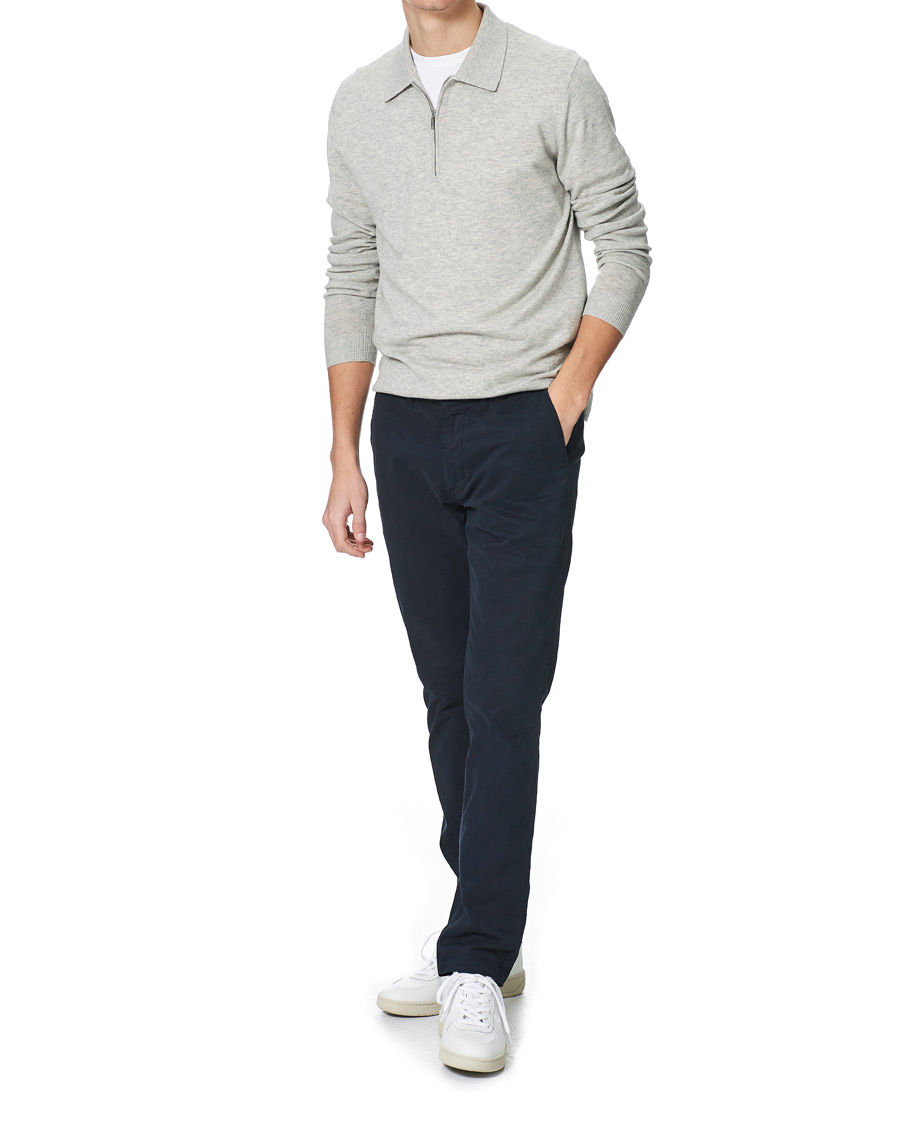 Herr | Tröjor | Tiger of Sweden | Orbit Merino Wool Half Zip Med Grey Mel