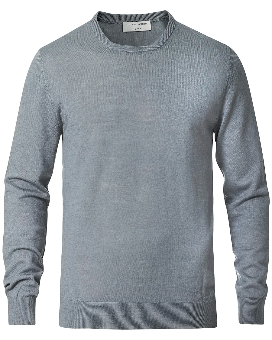 Herr | Tröjor | Tiger of Sweden | Nichols Extra Fine Merino Crew Neck Steel Grey