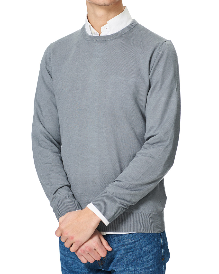 Herr | Tröjor | Tiger of Sweden | Nichols Extra Fine Merino Crew Neck Steel Grey