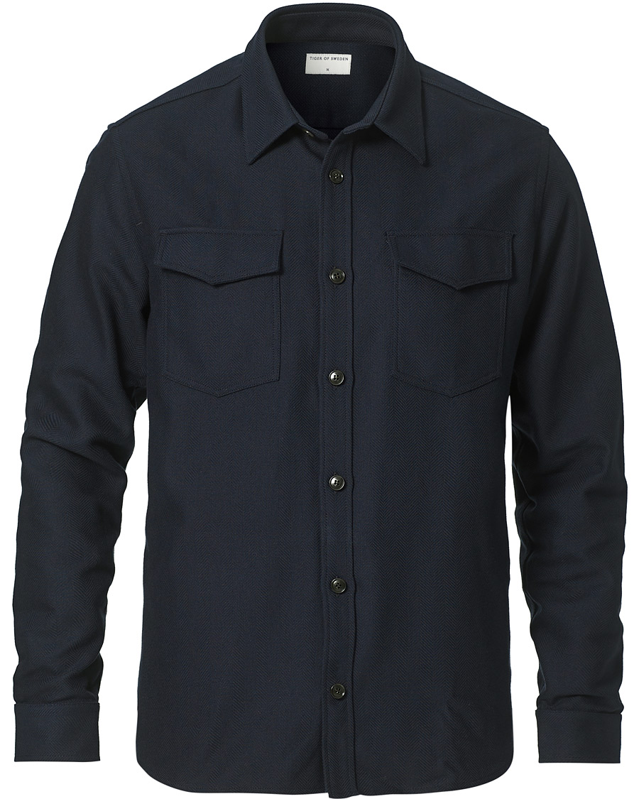 Herr | Skjortor | Tiger of Sweden | Arnou Overshirt Light Ink