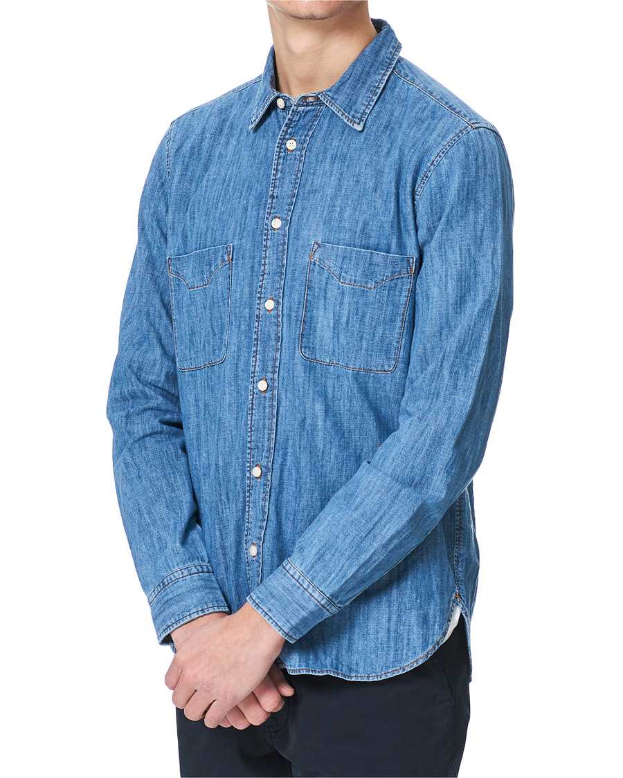 Herr | Skjortor | Tiger of Sweden | Benjad Denim Shirt Light Blue