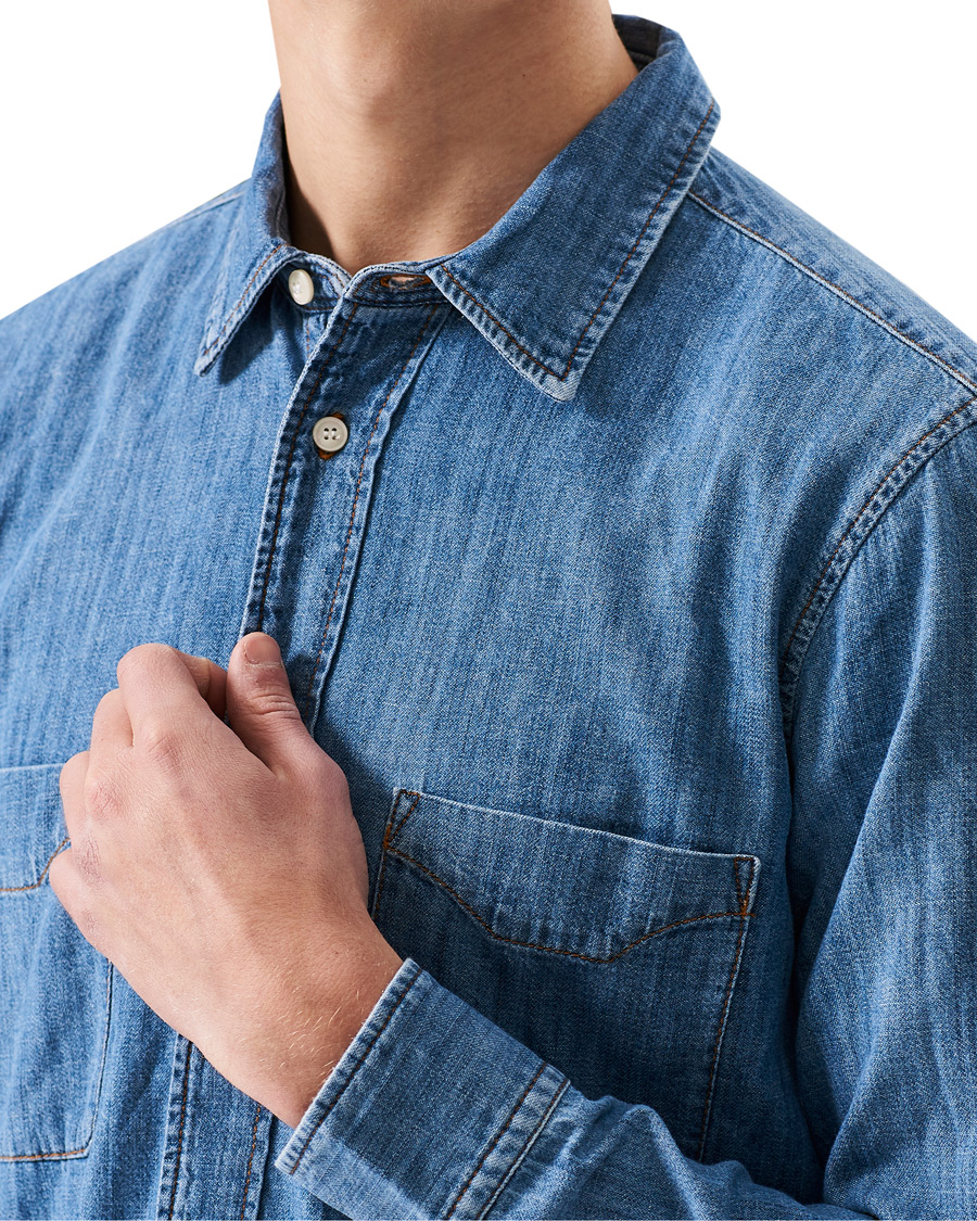 Herr | Skjortor | Tiger of Sweden | Benjad Denim Shirt Light Blue