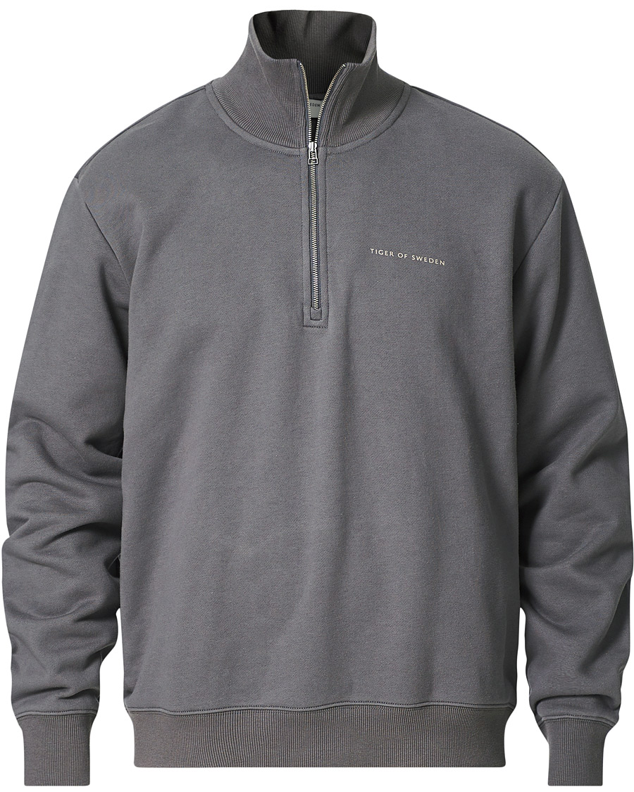 Herr | Tröjor | Tiger of Sweden | Marlon Half Zip Sweater Stone Grey