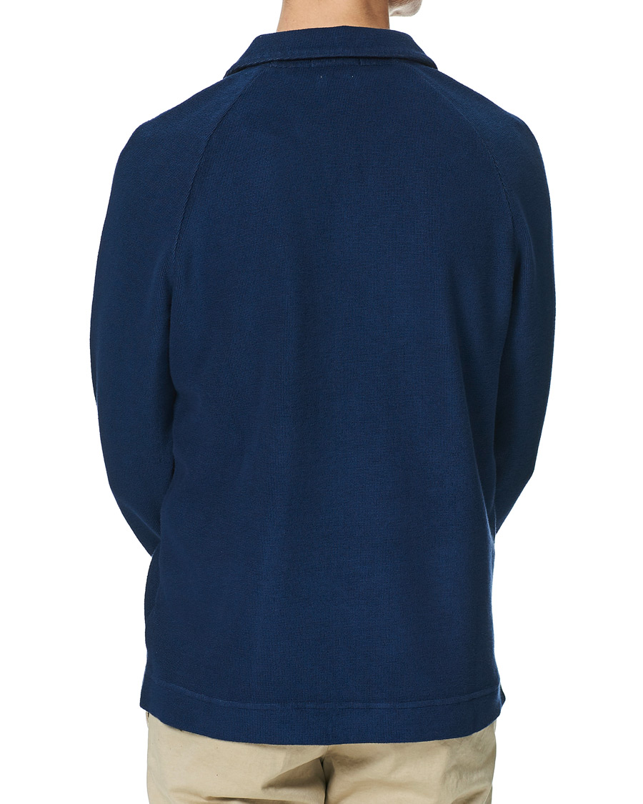 Herr | Tröjor | Massimo Alba | Japanese Terry Long Sleeve Polo Navy