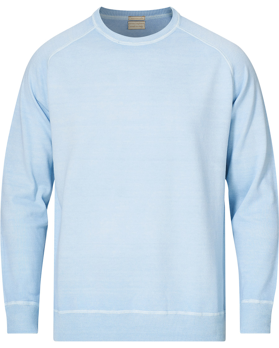 Herr | Tröjor | Massimo Alba | Sport Cashmere/Cotton Crew Neck Ice Blue