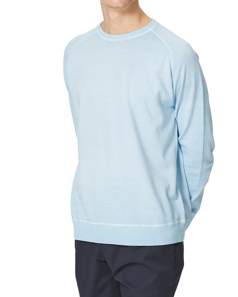 Herr | Tröjor | Massimo Alba | Sport Cashmere/Cotton Crew Neck Ice Blue