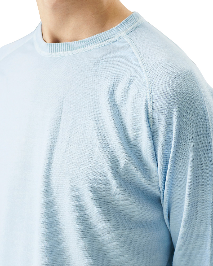 Herr | Tröjor | Massimo Alba | Sport Cashmere/Cotton Crew Neck Ice Blue