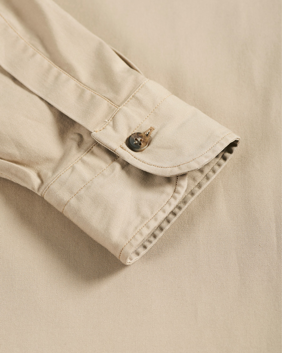 Herr | Skjortor | Mazzarelli | Texana Cotton Overshirt Beige