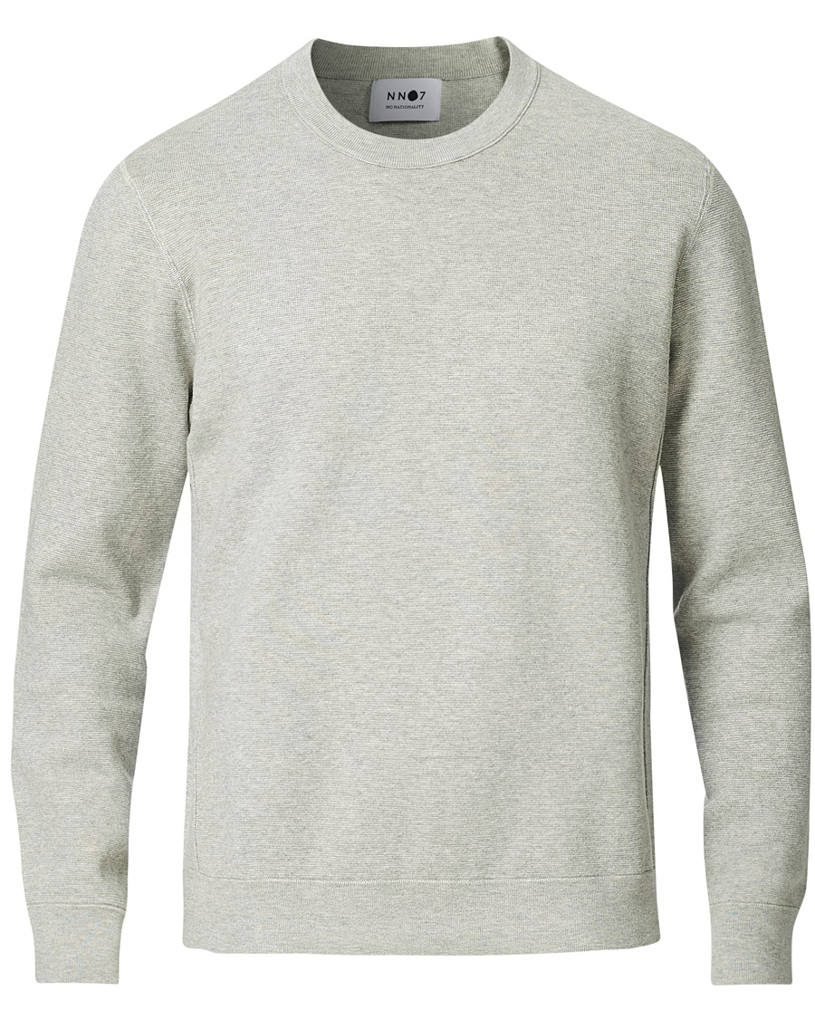 Herr |  | NN07 | Luis Knitted Crew Neck Sweater Light Grey Melange