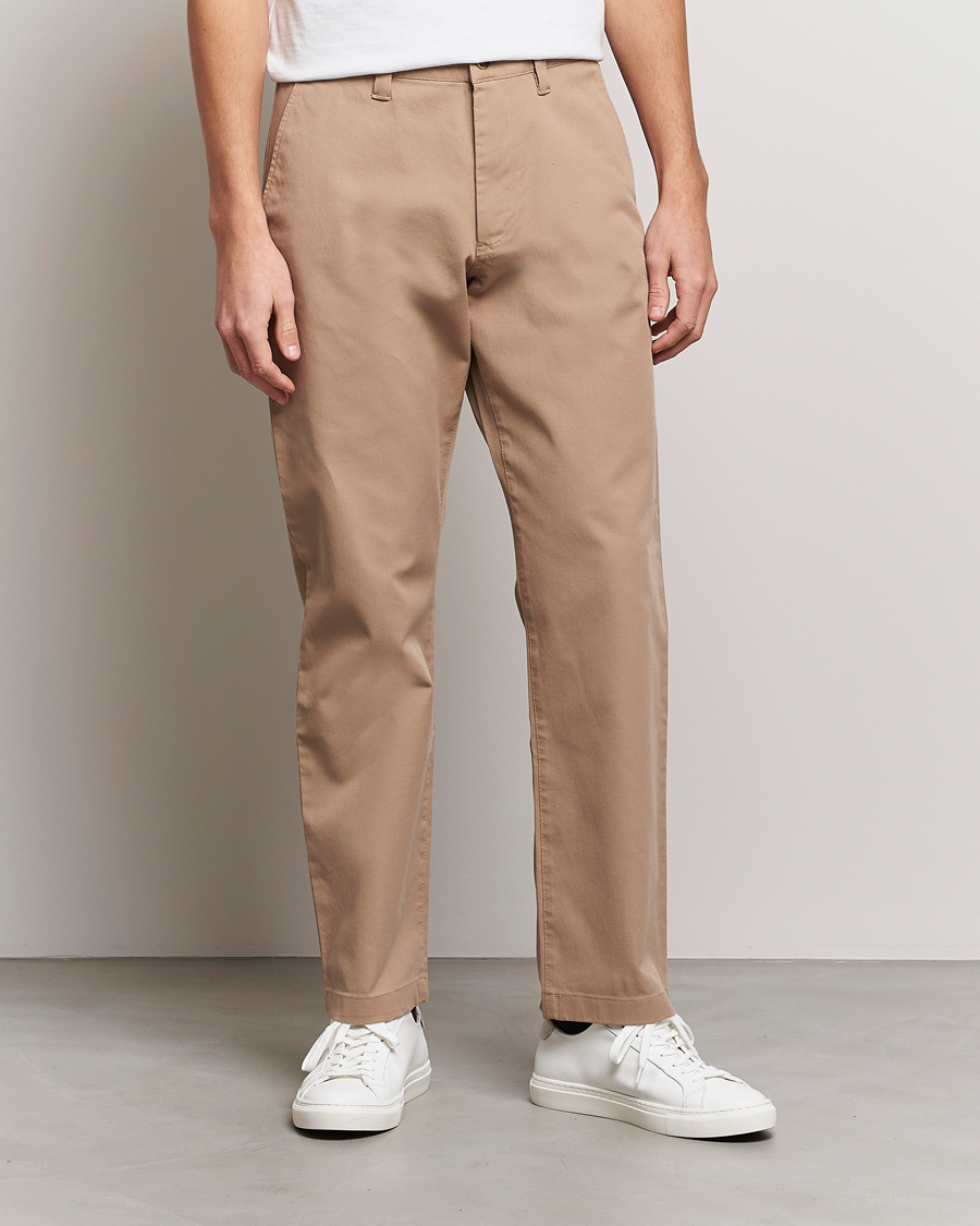 Herr | Byxor | NN07 | Alex Straight Fit Cotton Chinos Khaki