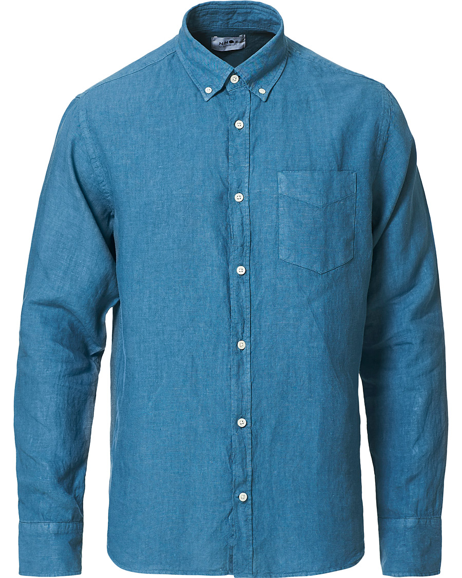 Herr | Skjortor | NN07 | Levon Linen Shirt Blue