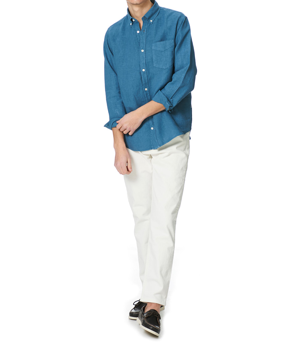 Herr | Skjortor | NN07 | Levon Linen Shirt Blue