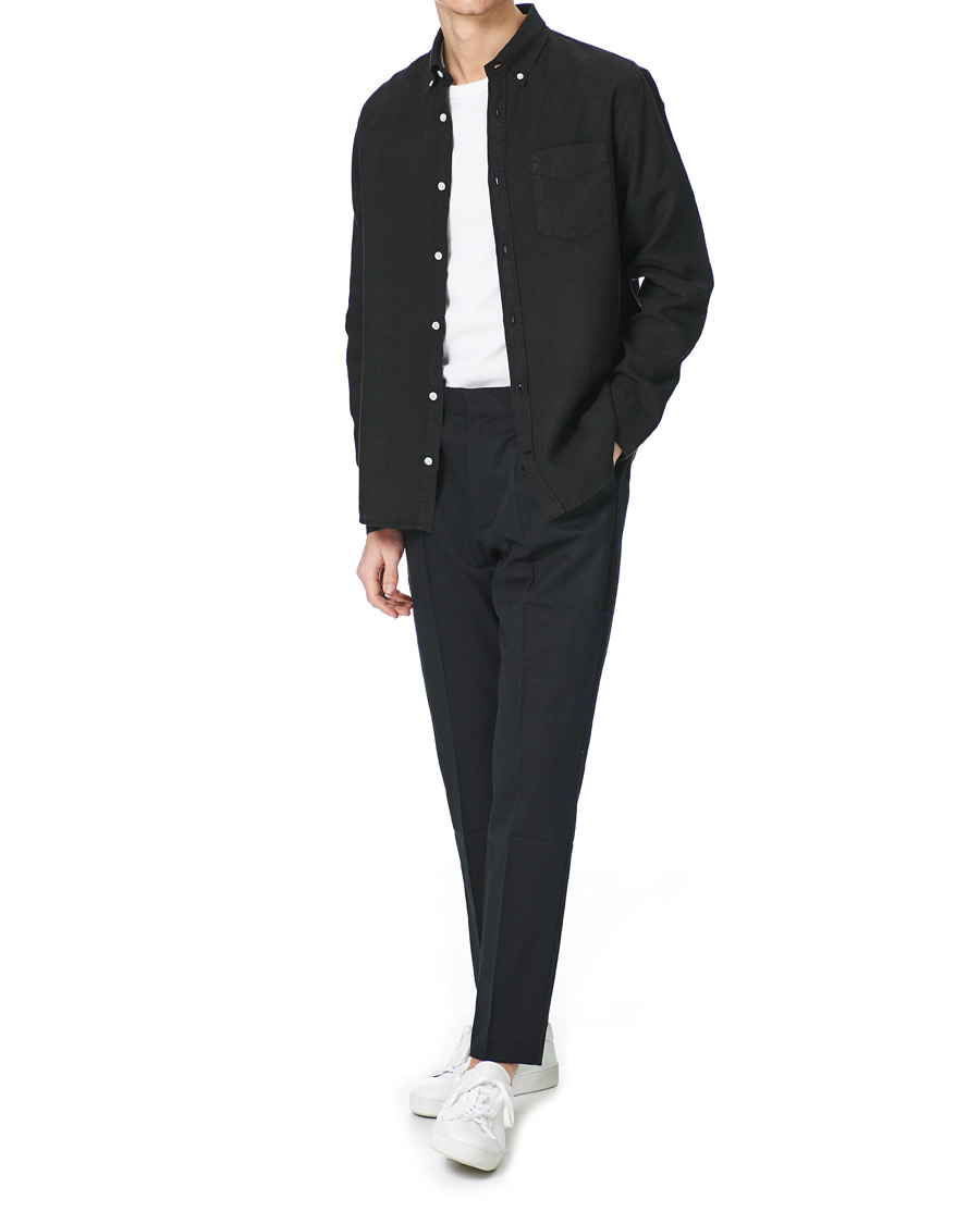 Herr | Skjortor | NN07 | Levon Linen Shirt Black