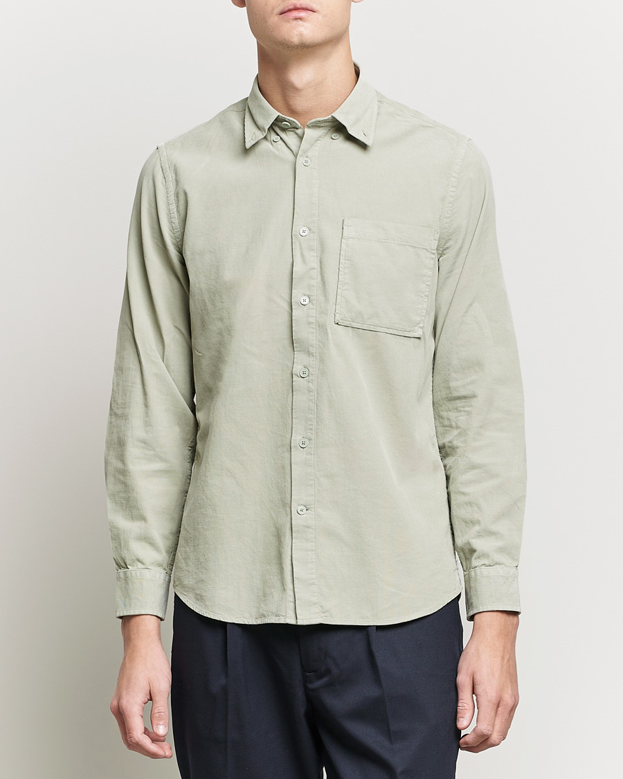 Herr | Skjortor | NN07 | Arne Button Down Baby Cord Shirt Oil Green