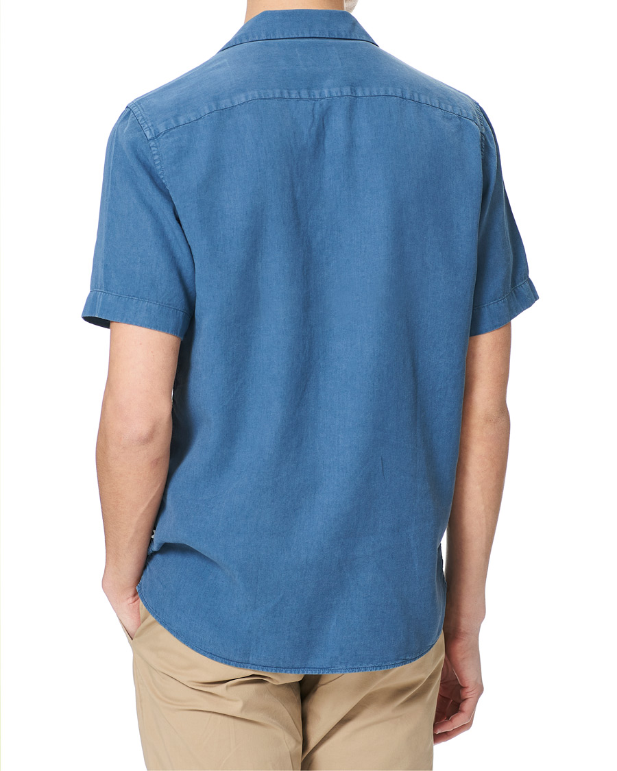 Herr | Skjortor | NN07 | Miyagi Resort Collar Short Sleeve Shirt Washed Blue