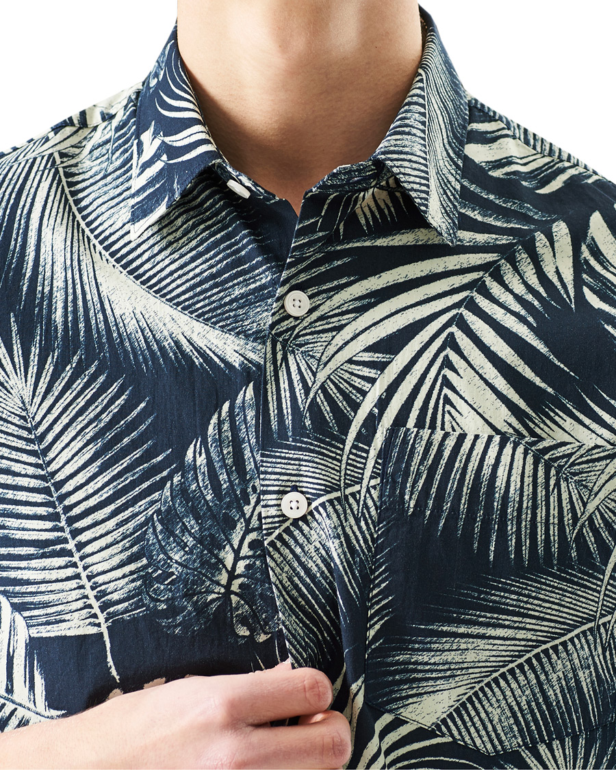Herr | Skjortor | NN07 | Errico Printed Short Sleeve Shirt Blue