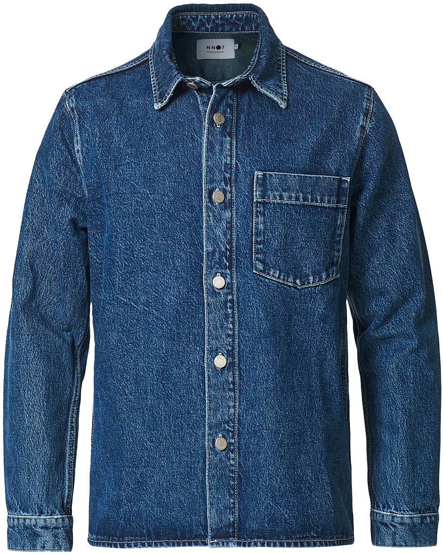 Herr | Skjortor | NN07 | Peter Denim Overshirt Dark Blue