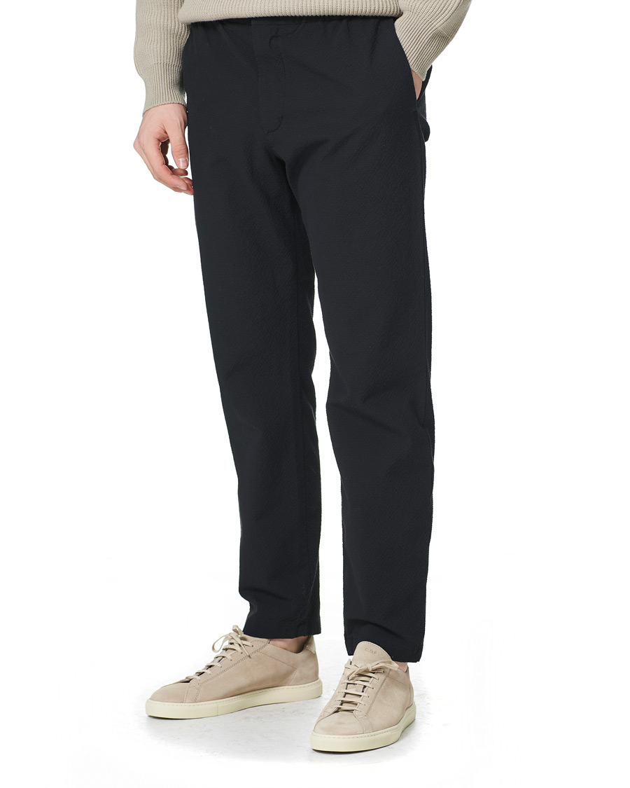 Herr | | NN07 | Foss Seersucker Drawstring Pants Black