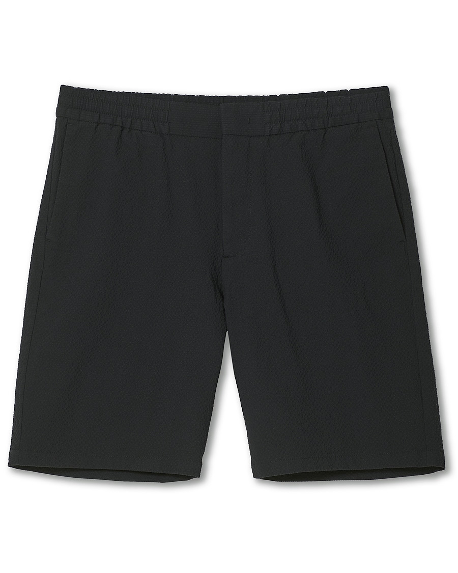 Herr | Shorts | NN07 | Foss Seersucker Drawstring Shorts Black