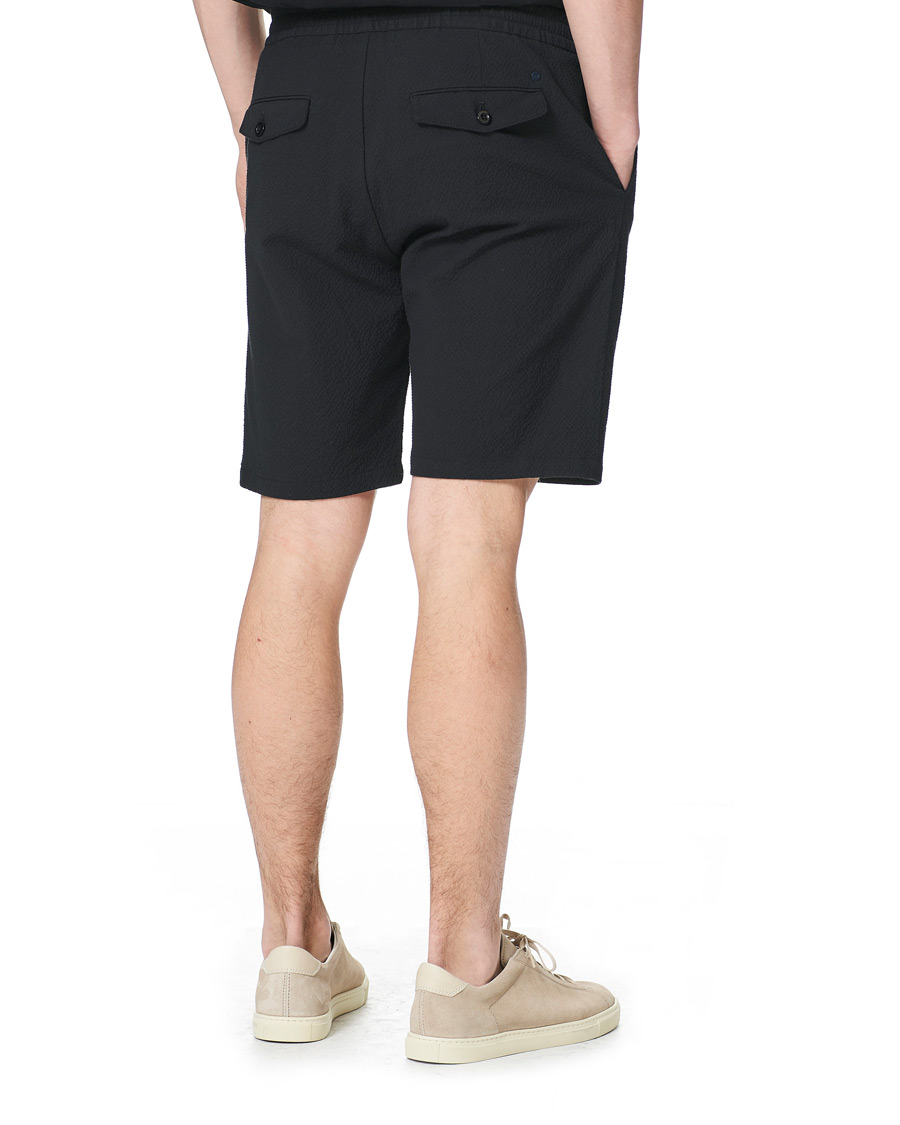 Herr | Shorts | NN07 | Foss Seersucker Drawstring Shorts Black