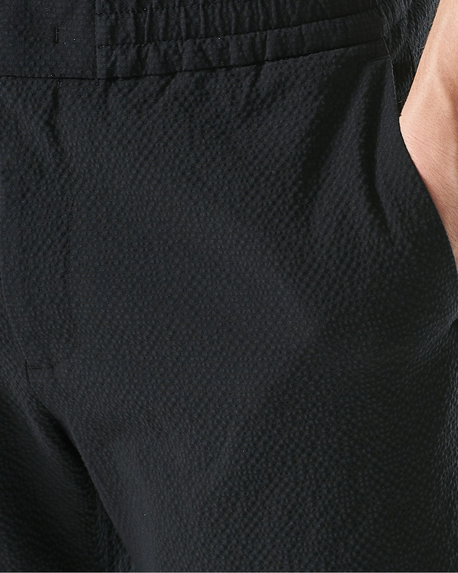 Herr | Shorts | NN07 | Foss Seersucker Drawstring Shorts Black