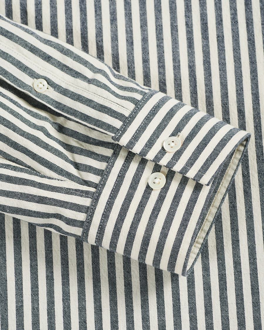 Herr | Skjortor | NN07 | Levon Button Down Seersucker Shirt Blue/White