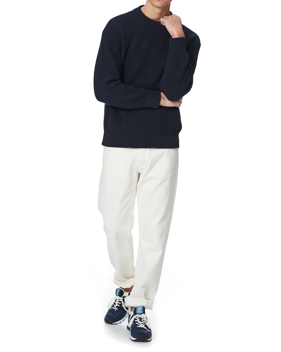 Herr | Tröjor | Nudie Jeans | Frank Chunky Rib Sweater Navy