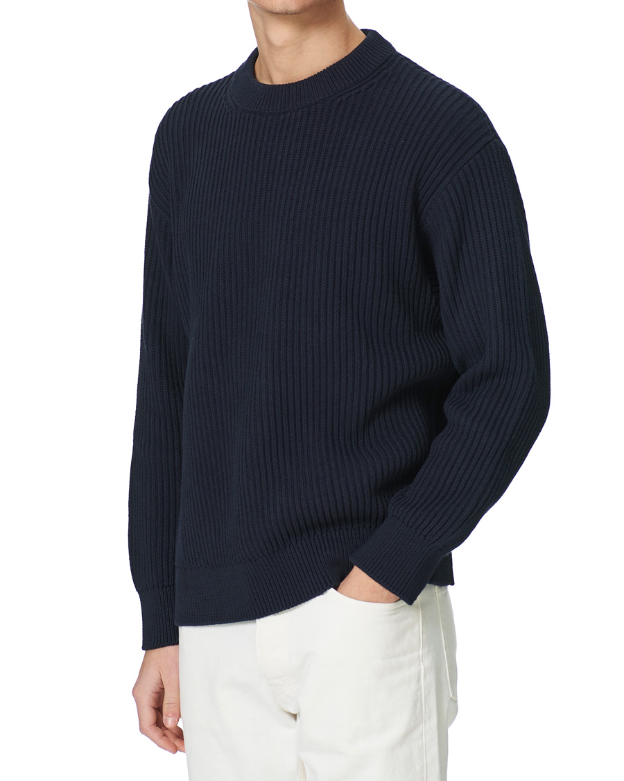Herr | Tröjor | Nudie Jeans | Frank Chunky Rib Sweater Navy
