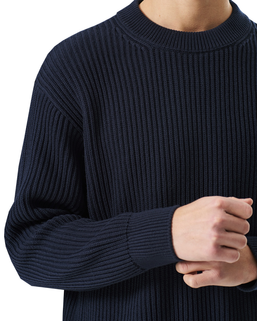 Herr | Tröjor | Nudie Jeans | Frank Chunky Rib Sweater Navy