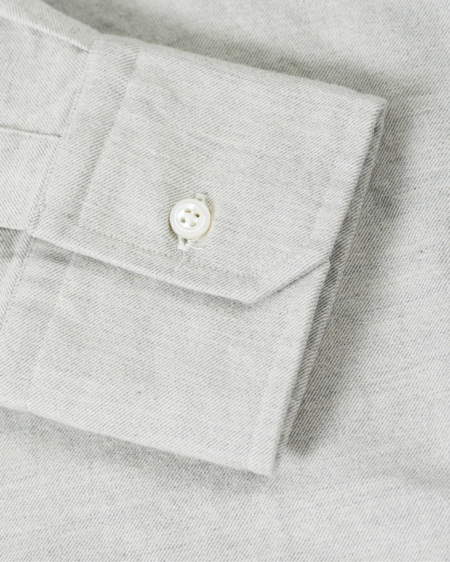 Herr | Skjortor | Thom Browne | 4 Bar Flannel Shirt Light Grey
