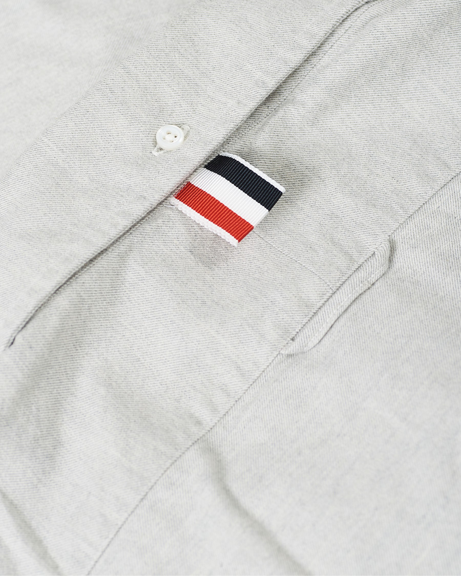Herr | Skjortor | Thom Browne | 4 Bar Flannel Shirt Light Grey