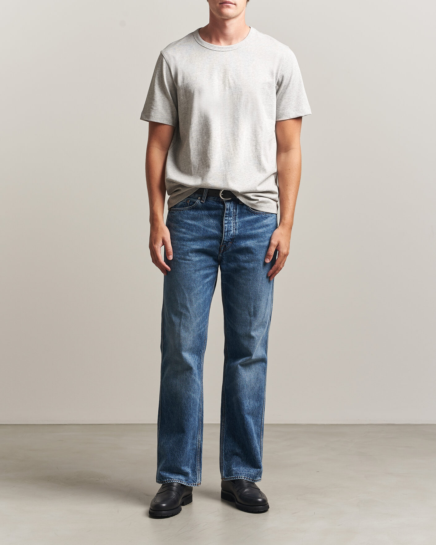 Herr | T-Shirts | A Day's March | Heavyweight T-Shirt Grey Melange