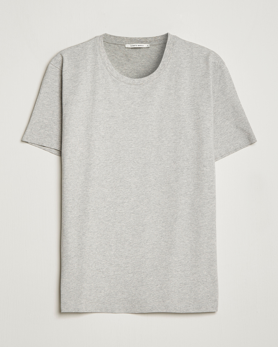 Herr | T-Shirts | A Day's March | Classic Fit Tee Grey Melange