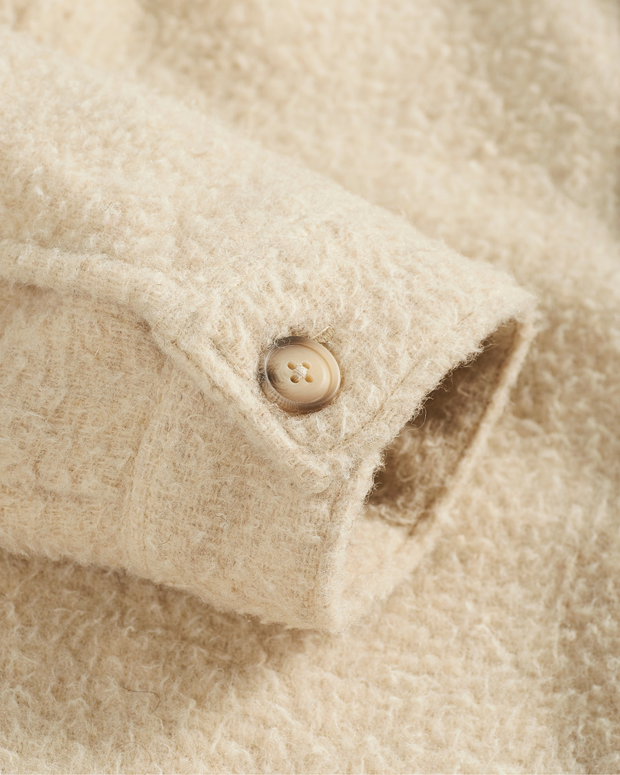 Herr | Skjortor | A Day's March | Rugged Wool Overshirt Ecru