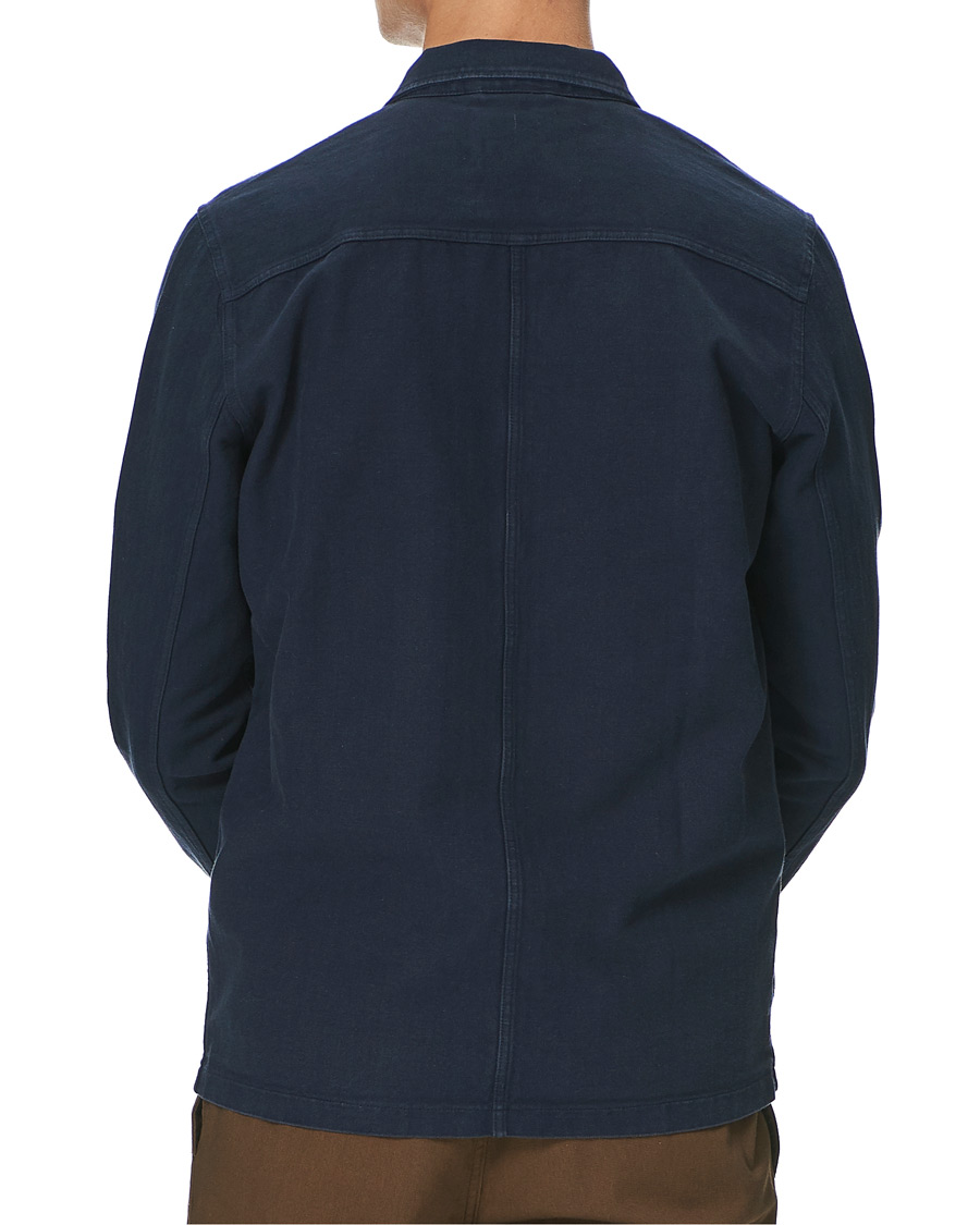 Herr | Skjortor | A Day's March | Original Herringbone Overshirt Navy