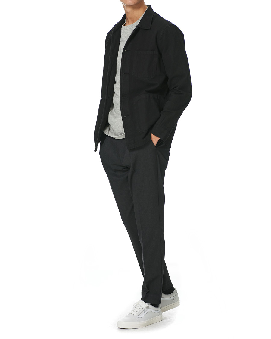Herr | Skjortor | A Day's March | Original Herringbone Overshirt Black