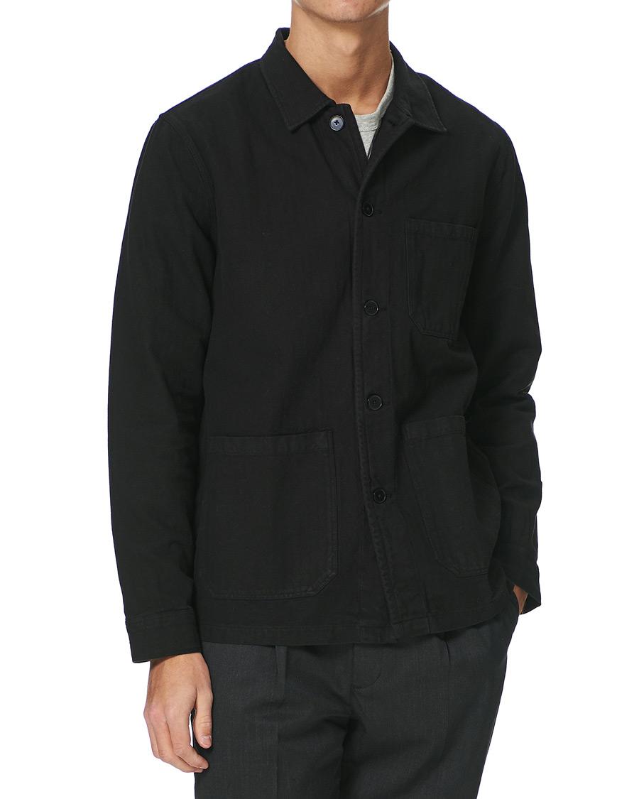 Herr | Skjortor | A Day's March | Original Herringbone Overshirt Black
