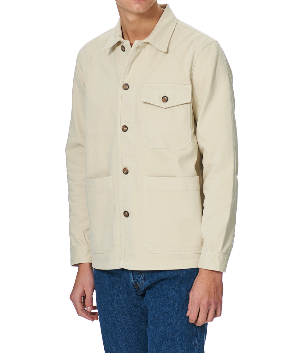 Herr | Skjortor | A Day's March | Sturdy Twill Patch Pocket Overshirt Desert