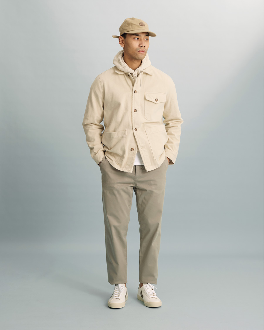 Herr | Skjortor | A Day's March | Sturdy Twill Patch Pocket Overshirt Desert