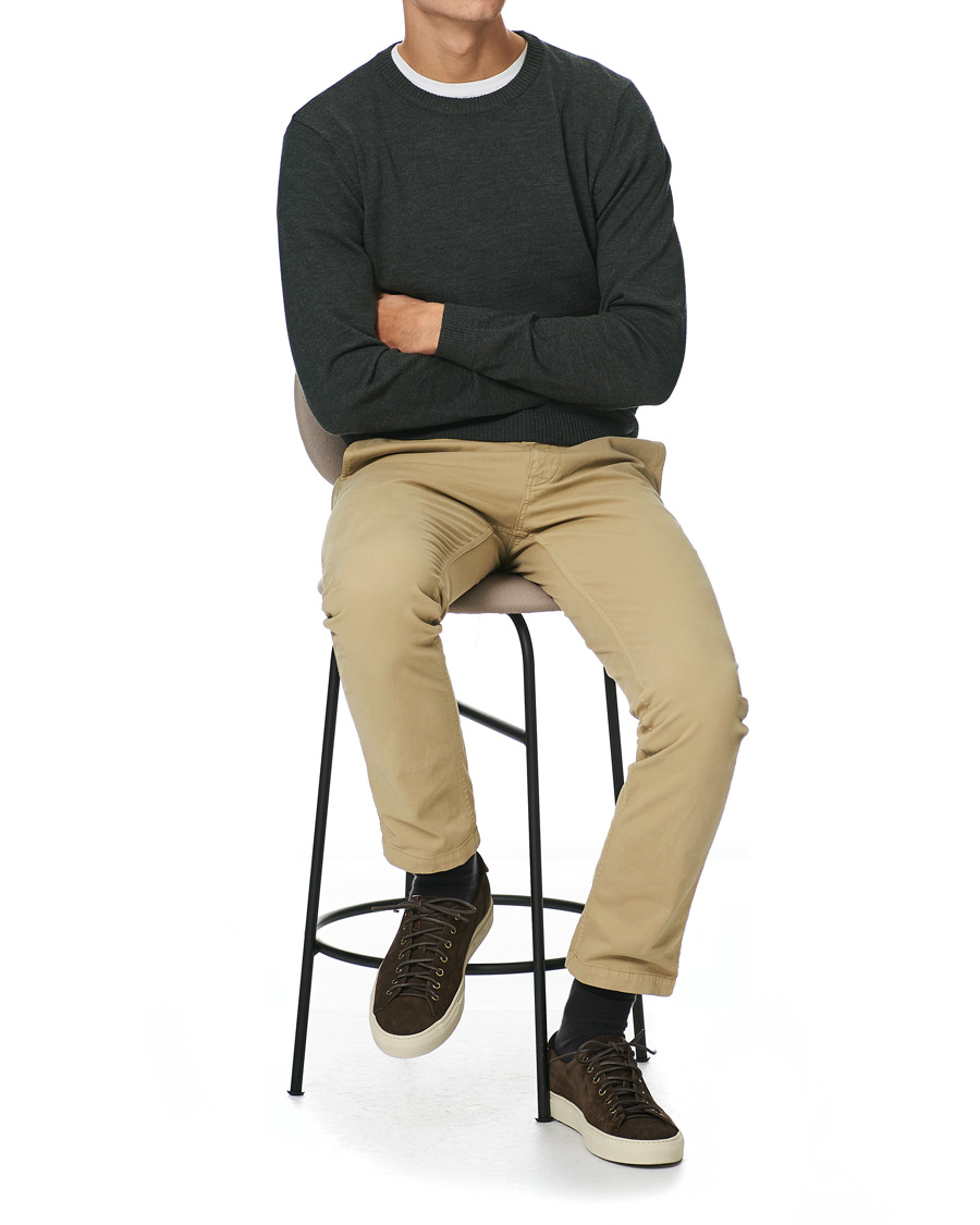 Herr | Tröjor | A Day's March | Alagón Merino Crew Moss Melange