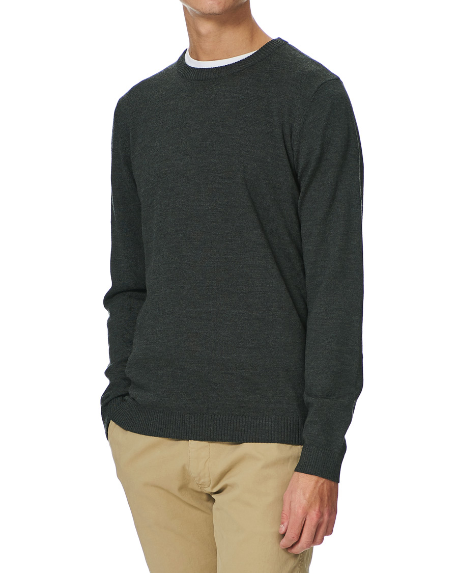 Herr | Tröjor | A Day's March | Alagón Merino Crew Moss Melange